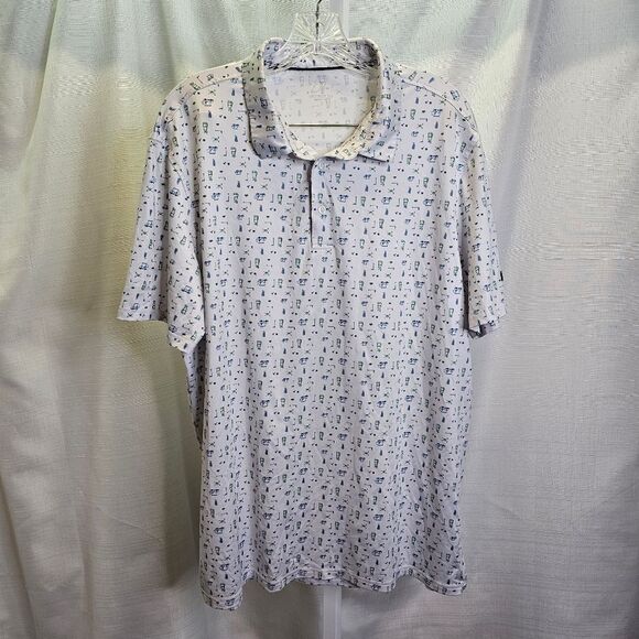 Obla White Golf Performance Polo Shirt Size Large - Picture 4 of 10